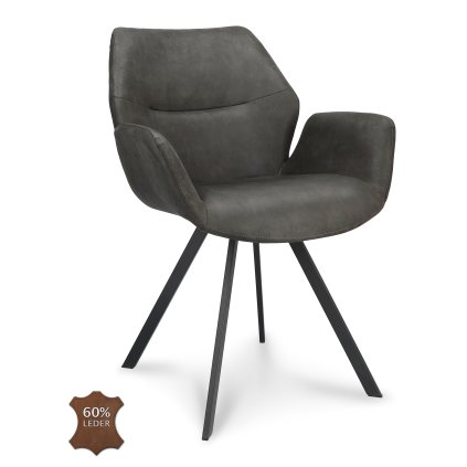 Pine Armstoel Bull Anthracite 67%20 %20Hoofdfoto