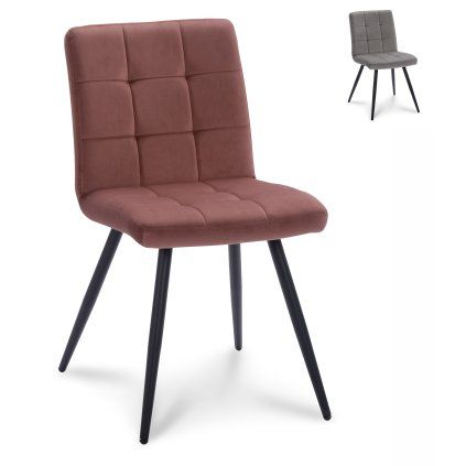 Židle Twiggi Stof Velvet Hcj Hcj-38 Grey Leg Black (Color Hcj-38 Grey)