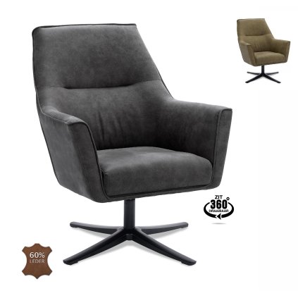 Bronco Draaifauteuil Bull%20Graphite%2066 Schildje%20 %20Hoofdfoto