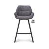 Barová židle s područkami Luton - ZH 65 Stof Miami  Darkgrey 68 Poot Black 180° Return-system (Color Darkgrey 68)