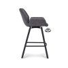 Barová židle s područkami Luton - ZH 65 Stof Miami  Darkgrey 68 Poot Black 180° Return-system (Color Darkgrey 68)